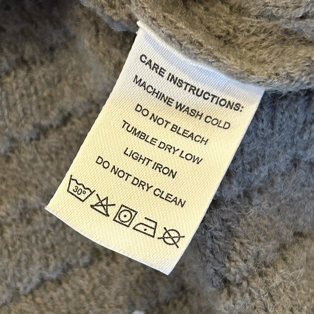 NWT Women’s Hand Woven Gray Sweater with Lace V-Neck - Picture 5 of 14